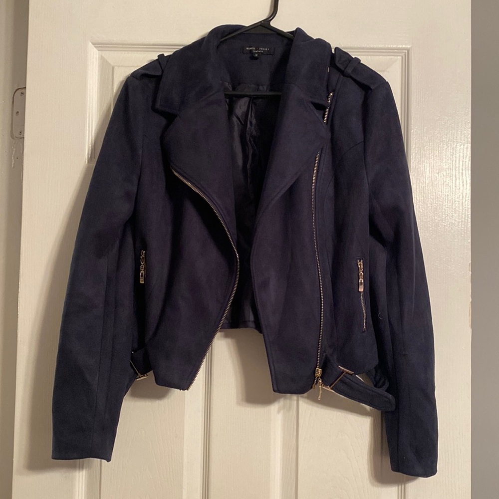 Navy Blue Jacket with silver zippers
